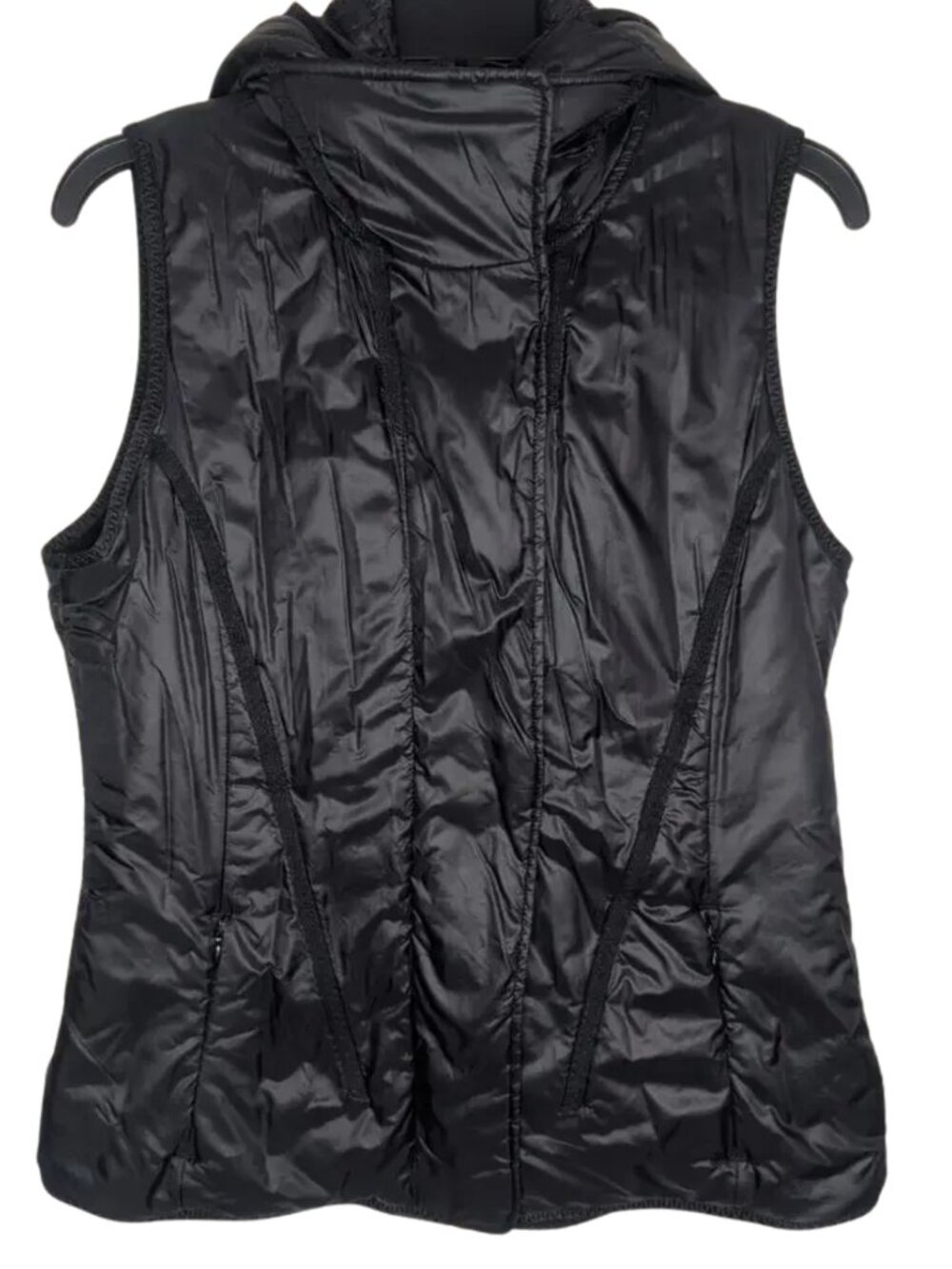 Lululemon Glacier Puffer Vest With Detachable Hood Black Size 8 - Picture 3 of 8